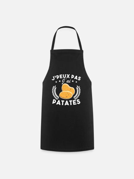 J'peux pas j'ai Patates Cadeau Jardinier Humour - Tablier de cuisine - noir