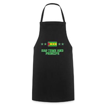 Sao Tomé et Principe - Tablier de cuisine - noir - Devant - AI Model Male 185 dark (185cm)