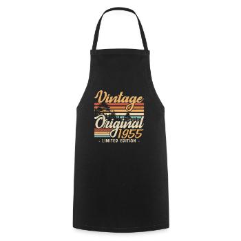Vintage Anniversary Made in 1955 Retro 1955 - Cooking Apron - black - Front - AI Model Male 185 dark (185cm)