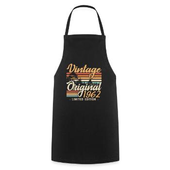 Anniversaire Millésime Fabriqué en 1962 Retro 1962 - Tablier de cuisine - noir - Devant - AI Model Male 185 dark (185cm)
