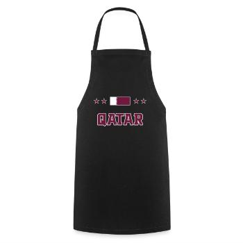 Qatar - Cooking Apron - black - Front - AI Model Male 185 dark (185cm)
