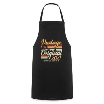 Jubiläum Jahrgang Made in 2021 Retro 2021 - Kochschürze - Schwarz - Vorne - AI Model Male 185 dark (185cm)