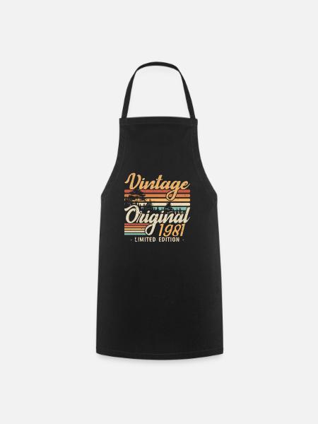 Vintage-Jubiläum Hergestellt 1981 Retro 1981 - Kochschürze - Schwarz