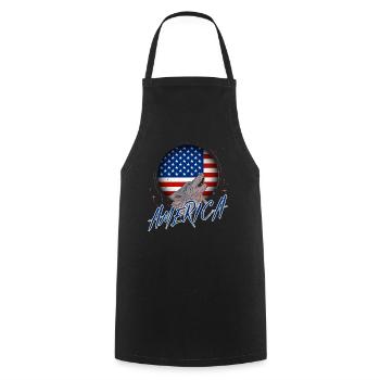 America - Cooking Apron - black - Front - AI Model Male 185 dark (185cm)