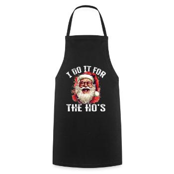 Noël, je le fais pour le dicton drôle de Ho - Tablier de cuisine - noir - Devant - AI Model Male 185 dark (185cm)