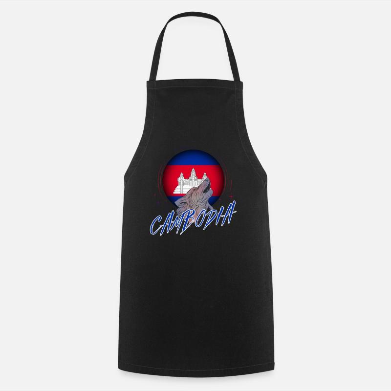Cambodge - Tablier de cuisine - noir