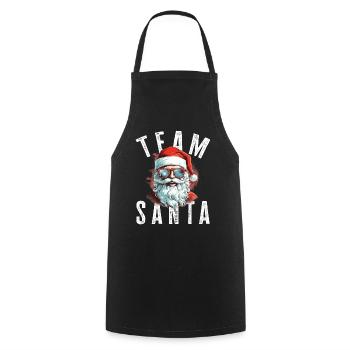 Team Santa Weihnachtsmotiv Weihnachtsmann - Kochschürze - Schwarz - Vorne - AI Model Male 185 dark (185cm)