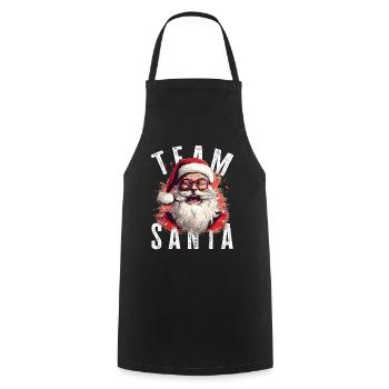 Team Santa Weihnachtsmotiv Weihnachtsmann - Kochschürze - Schwarz - Vorne - AI Model Male 185 dark (185cm)