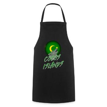 Îles Cocos - Tablier de cuisine - noir - Devant - AI Model Male 185 dark (185cm)