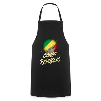 Kongo Republik - Kochschürze - Schwarz - Vorne - AI Model Male 185 dark (185cm)