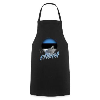 Estonie - Tablier de cuisine - noir - Devant - AI Model Male 185 dark (185cm)