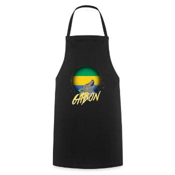 Gabon - Cooking Apron - black - Front - AI Model Male 185 dark (185cm)