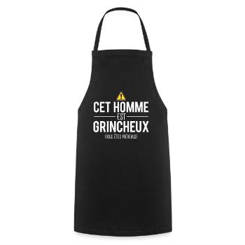 Homme de mauvaise humeur cadeau homme humour - Tablier de cuisine - noir - Devant - AI Model Male 185 dark (185cm)
