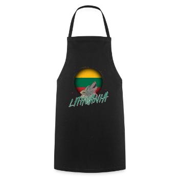Lithuania - Cooking Apron - black - Front - AI Model Male 185 dark (185cm)