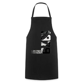 LIMITED EDITION 1979 47TH BIRTHDAY - Cooking Apron - black - Front - AI Model Male 185 dark (185cm)