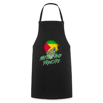 Sao Tomé et Principe - Tablier de cuisine - noir - Devant - AI Model Male 185 dark (185cm)