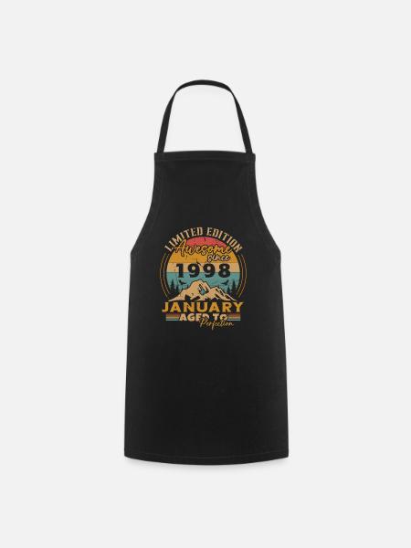 Cadeau D'anniversaire Nées En Janvier 1998 - Tablier de cuisine - noir