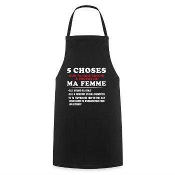 Humour Couple Jalousie Cadeau Amoureux Copain - Tablier de cuisine - noir - Devant - AI Model Male 185 dark (185cm)