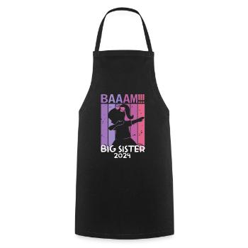 Filles Enfants Bääm ! Conception de la Grande Sœur 2022 - Tablier de cuisine - noir - Devant - AI Model Male 185 dark (185cm)