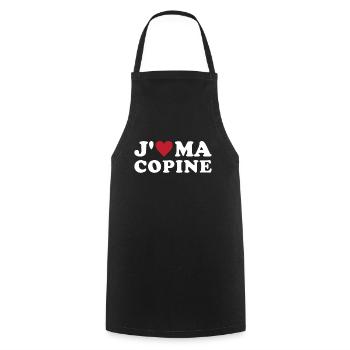 J'aime ma copine - Tablier de cuisine - noir - Devant - AI Model Male 185 dark (185cm)