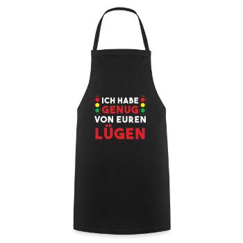 Stop the traffic light - I've had enough of your lies - Cooking Apron - black - Front - AI Model Male 185 dark (185cm)