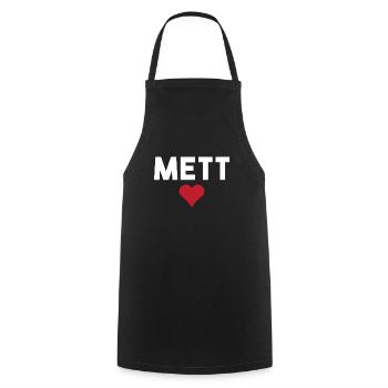 Mett Fleischher Lovers of Mettigel and meat - Cooking Apron - black - Front - AI Model Male 185 dark (185cm)