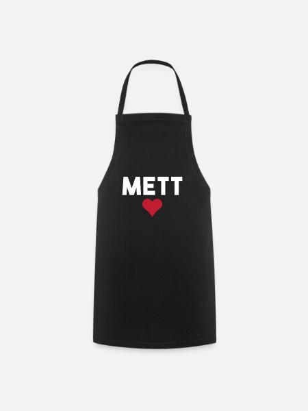 Mett Fleischher Liebhaber von Mettigel und Fleisch - Kochschürze - Schwarz