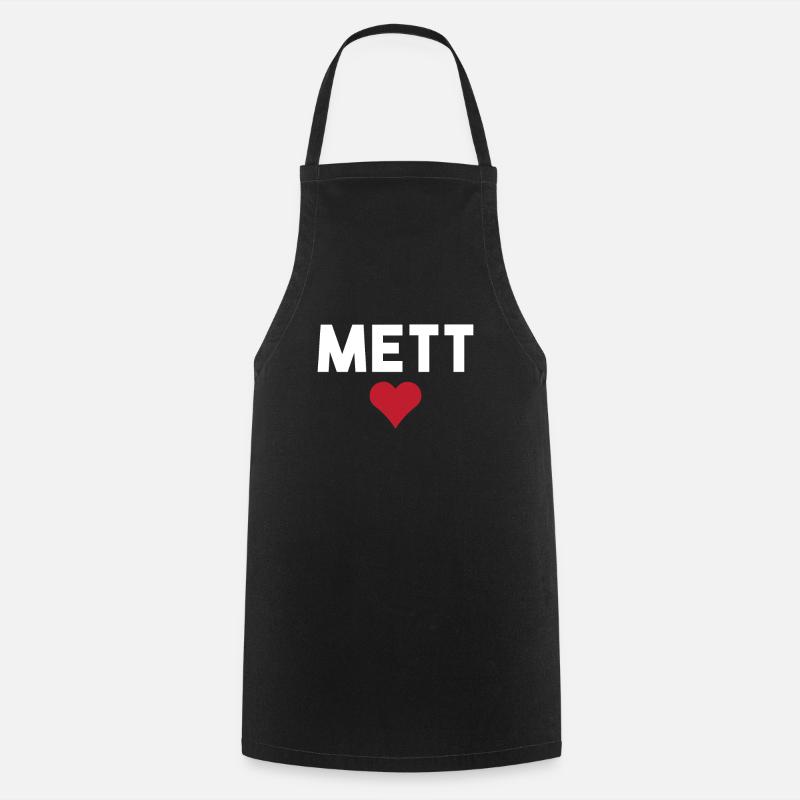 Mett Fleischher Liebhaber von Mettigel und Fleisch - Kochschürze - Schwarz