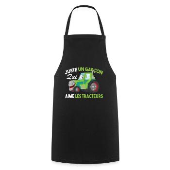 Juste Un Garçon Qui Aime Les Tracteurs Agriculteur - Tablier de cuisine - noir - Devant - AI Model Male 185 dark (185cm)