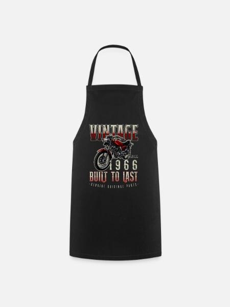 Vintage Motorcycle Bikers Motorbike Birthday 1966 - Cooking Apron - black