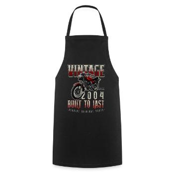 Vintage Motorcycle Bikers Motorbike Birthday 2004 - Cooking Apron - black - Front - AI Model Male 185 dark (185cm)