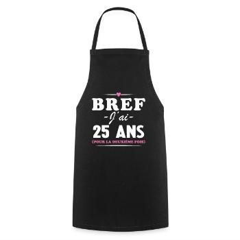 50 ans Anniversaire 25 ans Pour La Deuxième Fois - Tablier de cuisine - noir - Devant - AI Model Male 185 dark (185cm)