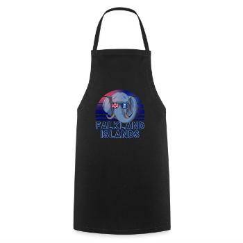 Falkland Islands - Cooking Apron - black - Front - AI Model Male 185 dark (185cm)