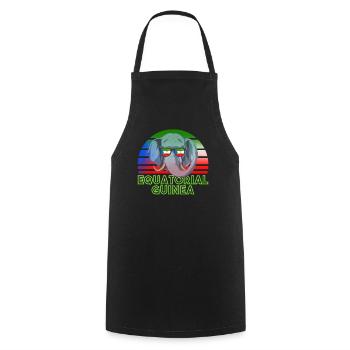 Equatorial Guinea - Cooking Apron - black - Front - AI Model Male 185 dark (185cm)