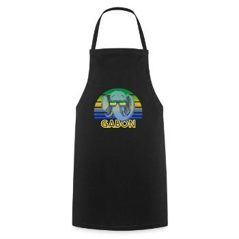 Gabon - Cooking Apron - black - Front - AI Model Male 185 dark (185cm)