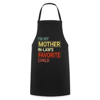 Je suis ma mère dans le fils de l’enfant préféré - Tablier de cuisine - noir - Devant - AI Model Male 185 dark (185cm)