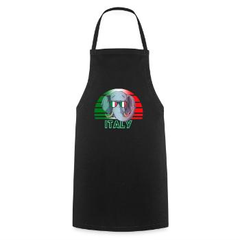 Italie - Tablier de cuisine - noir - Devant - AI Model Male 185 dark (185cm)