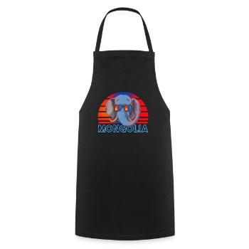 Mongolie - Tablier de cuisine - noir - Devant - AI Model Male 185 dark (185cm)