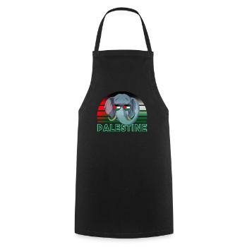 Palestine - Cooking Apron - black - Front - AI Model Male 185 dark (185cm)