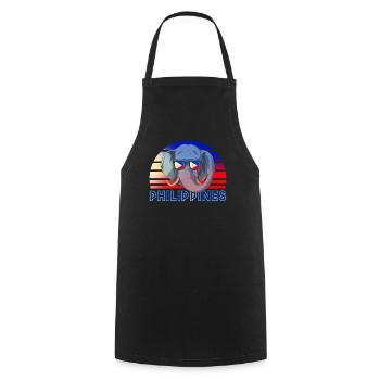 Philippines - Cooking Apron - black - Front - AI Model Male 185 dark (185cm)