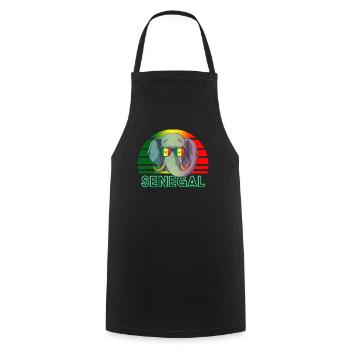 Senegal - Cooking Apron - black - Front - AI Model Male 185 dark (185cm)