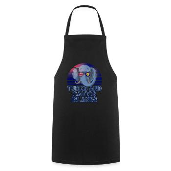 Turks et Caicos (Îles) - Tablier de cuisine - noir - Devant - AI Model Male 185 dark (185cm)