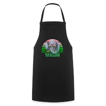 Wales - Cooking Apron - black - Front - AI Model Male 185 dark (185cm)