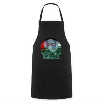 Sahara occidental - Tablier de cuisine - noir - Devant - AI Model Male 185 dark (185cm)