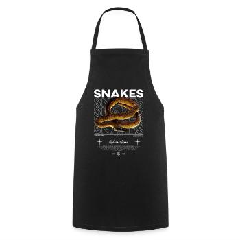 Weißlippige Python Moderner Reptilienhalter - Kochschürze - Schwarz - Vorne - AI Model Male 185 dark (185cm)