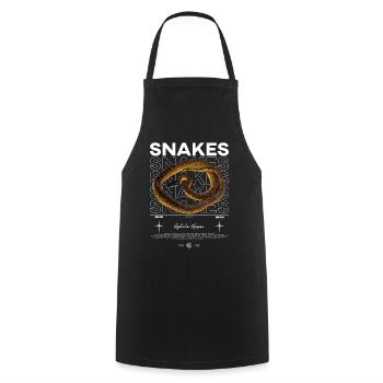 Weißlippige Python Moderner Reptilienhalter - Kochschürze - Schwarz - Vorne - AI Model Male 185 dark (185cm)
