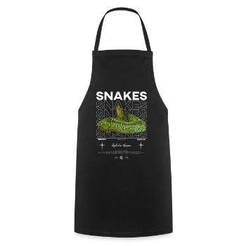 Smaragdbaum Boa Moderne Streetwear Reptilienhalterin - Kochschürze - Schwarz - Vorne - AI Model Male 185 dark (185cm)
