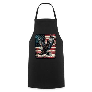 Eagle American Flag 4th of July Day Eagle Gifts - Kochschürze - Schwarz - Vorne - AI Model Male 185 dark (185cm)