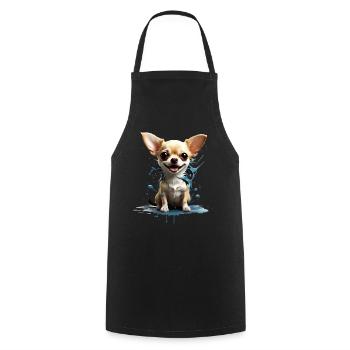 CHIEN CHIHUAHUA - Tablier de cuisine - noir - Devant - AI Model Male 185 dark (185cm)