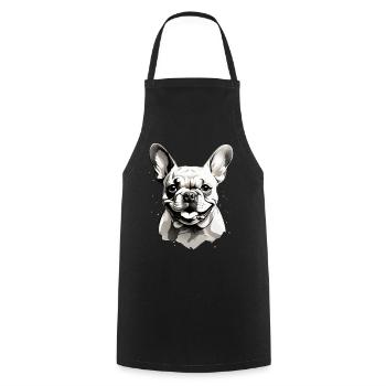 BOULEDOGUE FRANÇAIS D’AMOUR - Tablier de cuisine - noir - Devant - AI Model Male 185 dark (185cm)